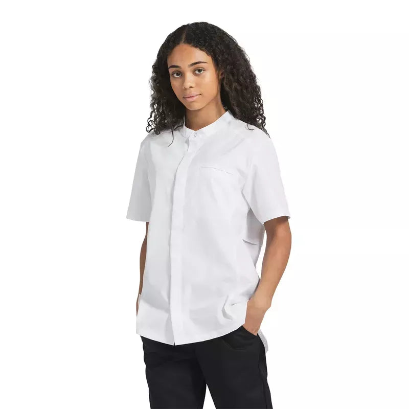 1006 Camisa de chef con acción elástica (unisex) - Blanca