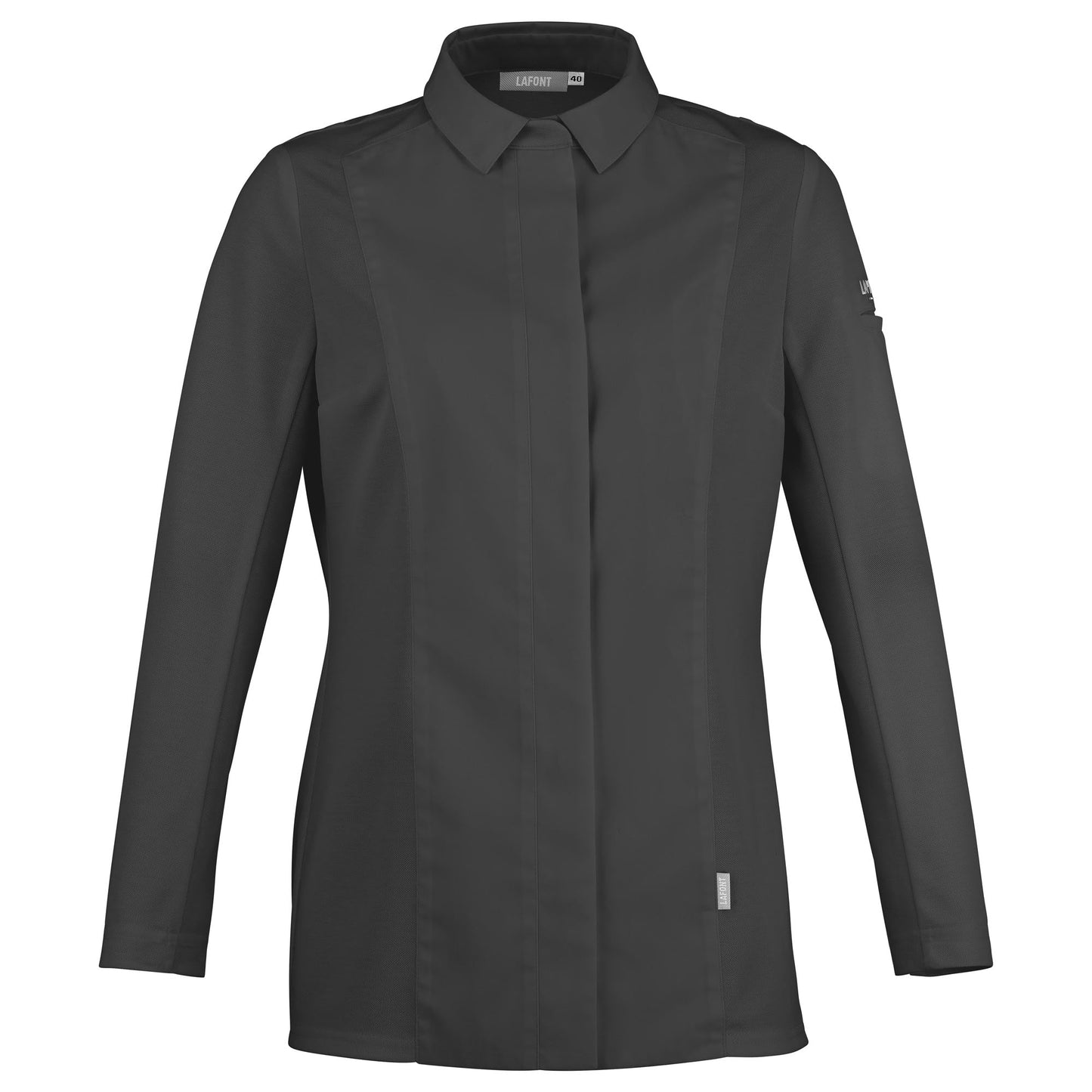 CHIVES2 women's long sleeve chef jacket in black by Lafont