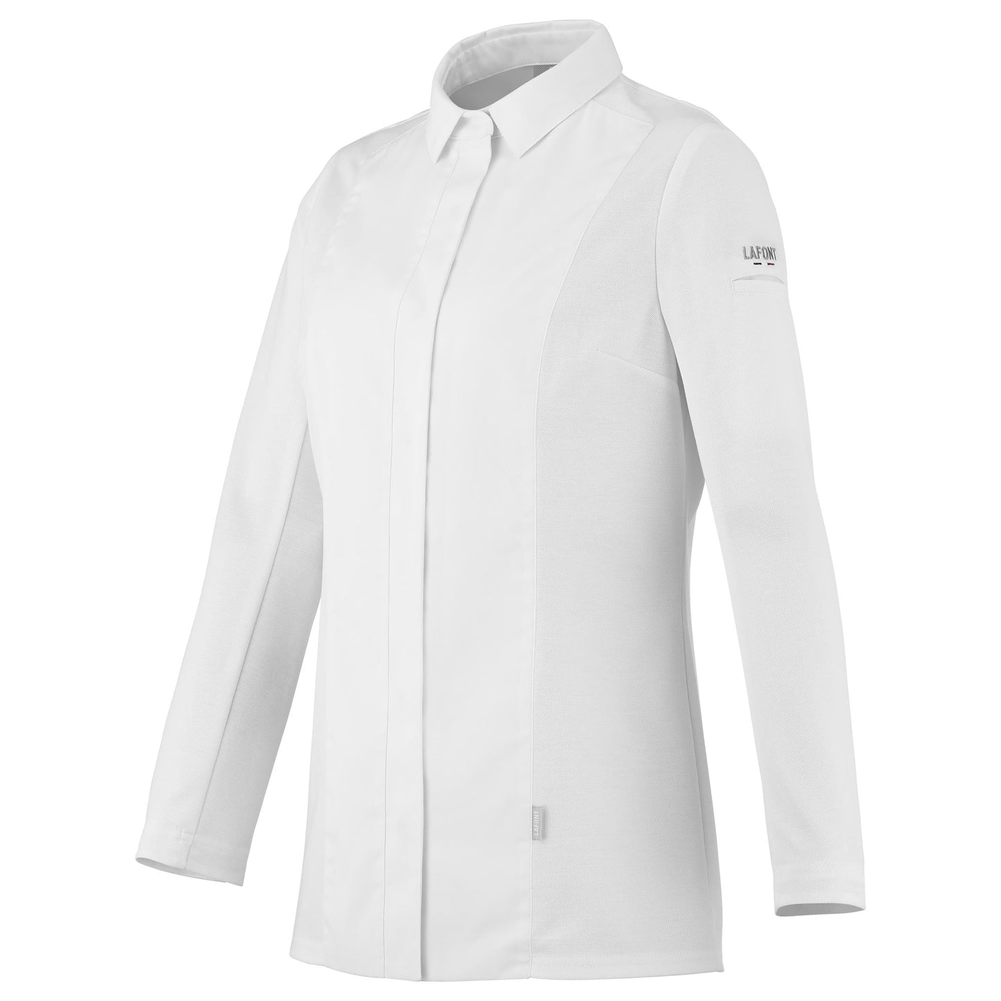CHIVES2 women's long sleeve chef jacket in white by Lafont