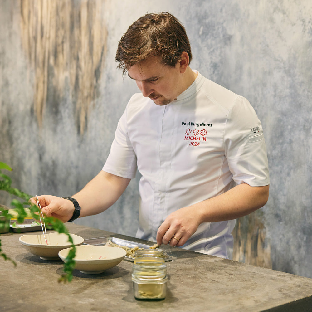 MARJORAM Chaqueta de Chef de Manga Corta para Hombre